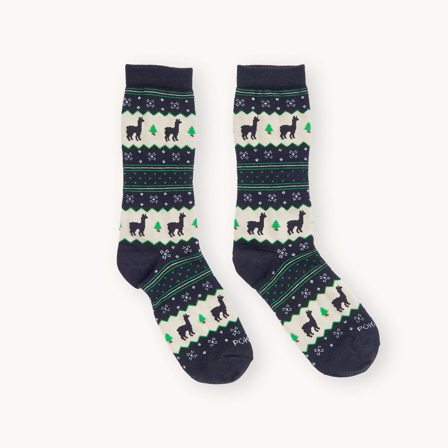 Alpaca Socks - Holiday Stripe - Black