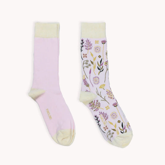 Pima Socks - Botanical & Solid - Pack of 2 | prettycleanshop.myshopify.com