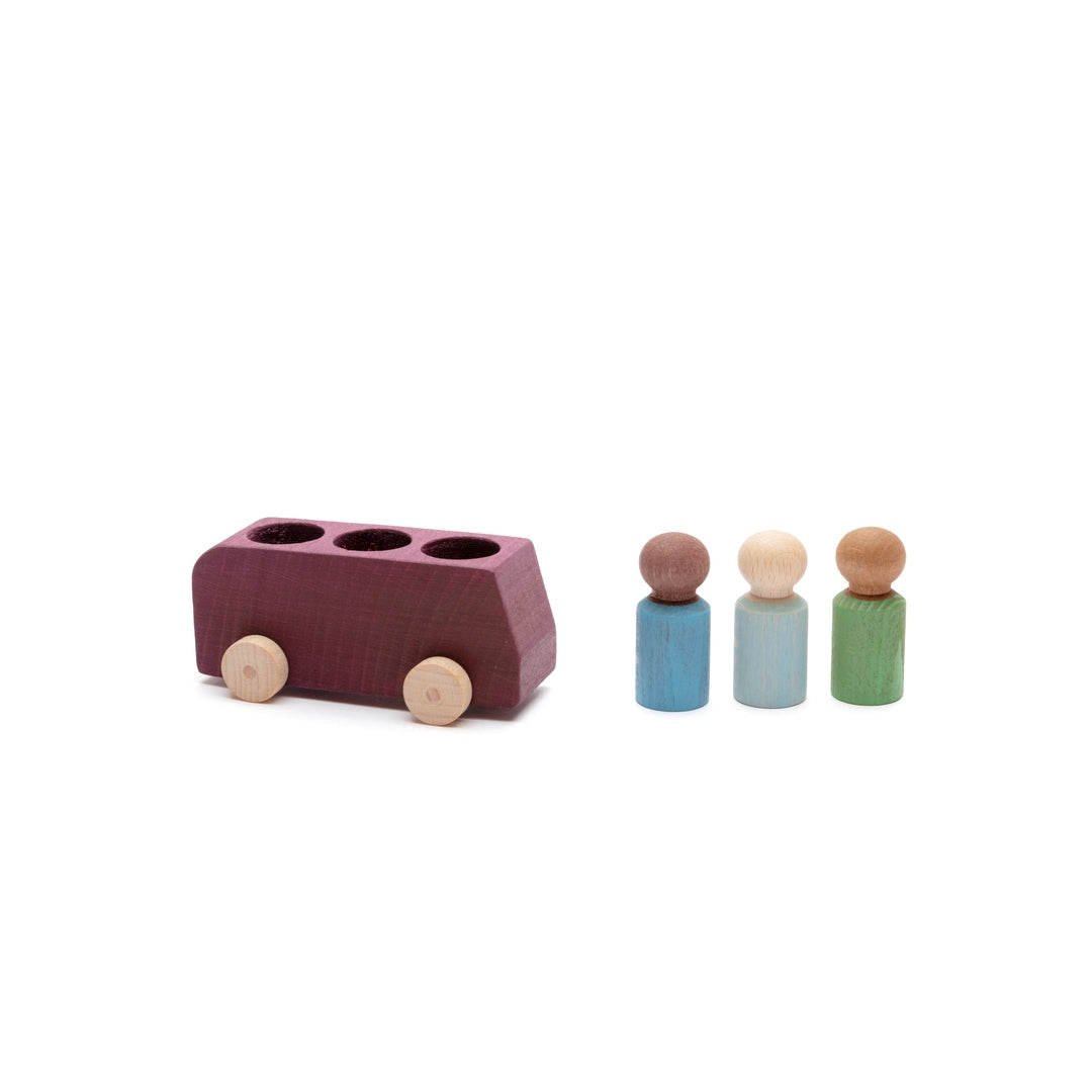 Plum Bus with Three Figures by LUBULONA
