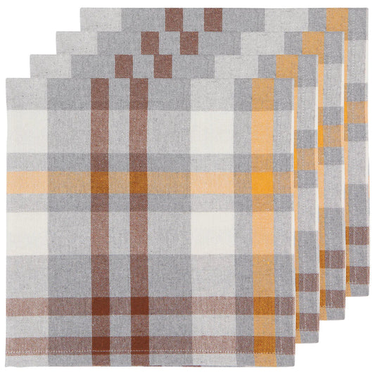 Recycled Napkins Second Spin Plaid Maize - Set of 4