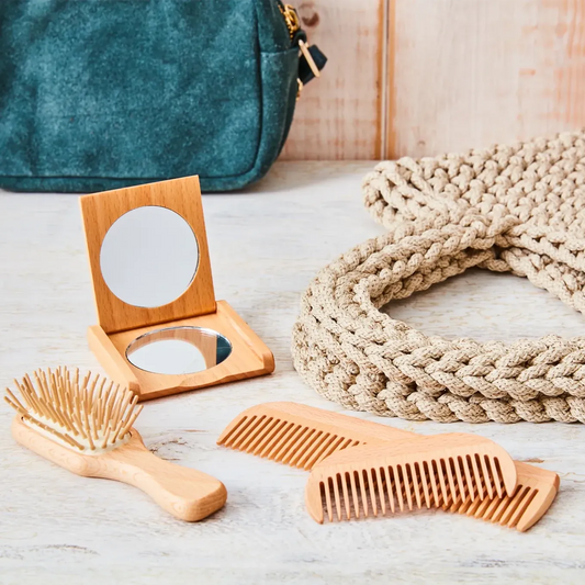 Pocket Hairbrush with Wooden Pegs | prettycleanshop.myshopify.com