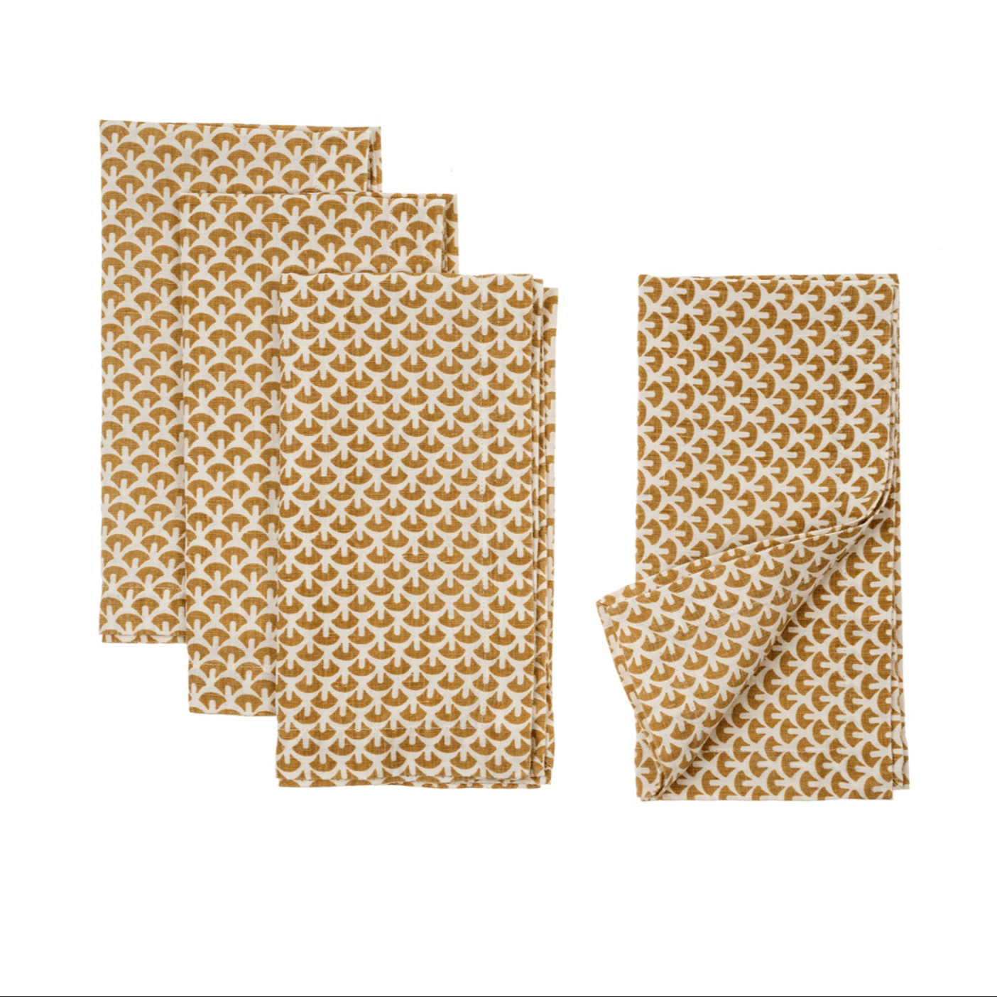 Linen Napkins Ella Ochre - Set of 4 | prettycleanshop