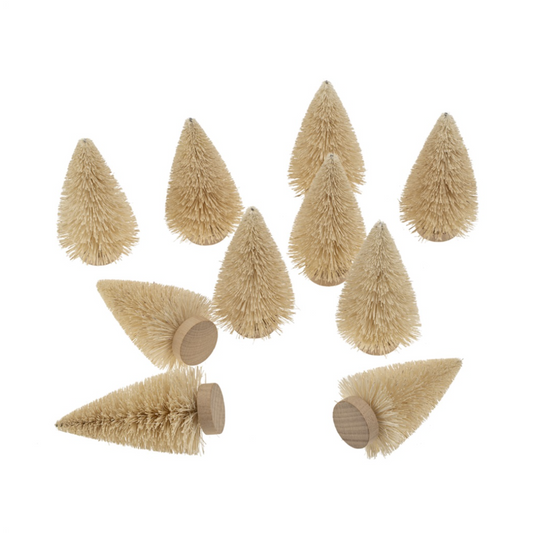 Sisal Bottle Brush Trees S/10