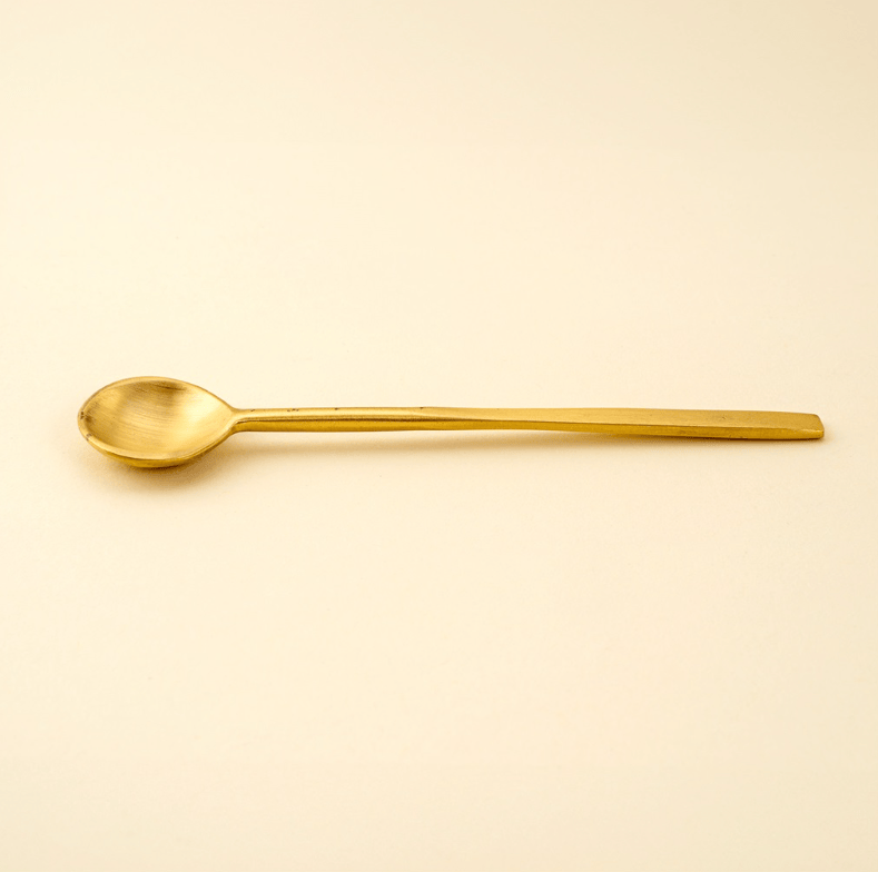 Shiny Brass Salt Spoon | prettycleanshop
