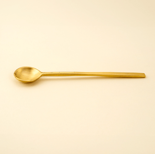 Shiny Brass Salt Spoon | prettycleanshop.myshopify.com