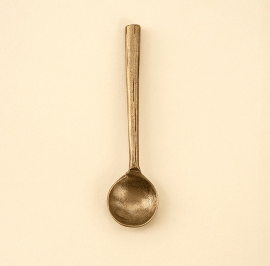 Aged Brass Salt Spoon | prettycleanshop.myshopify.com