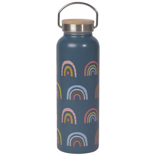 Stainless Steel Water Bottle 18 oz - Bamboo lid | prettycleanshop