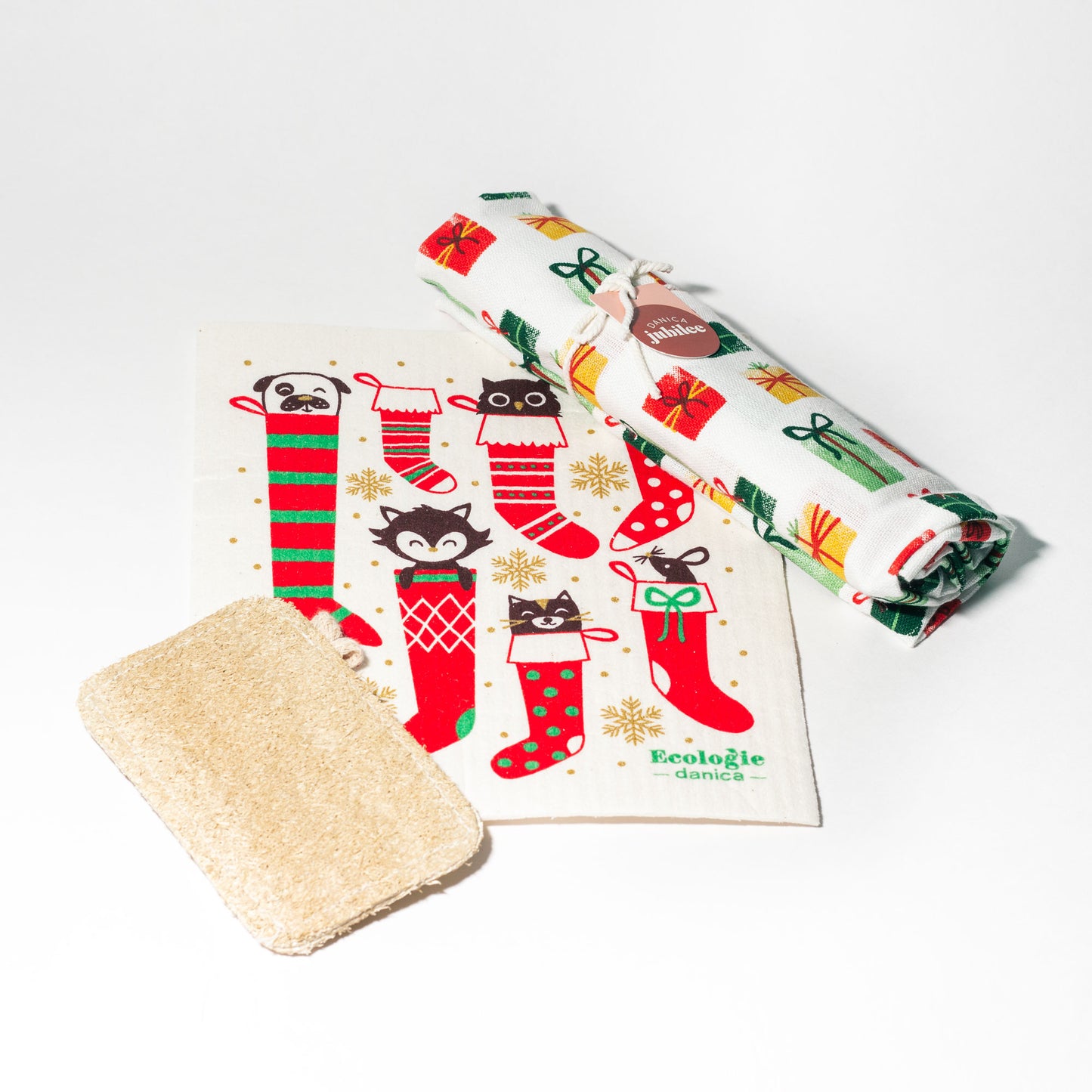 Holiday Clean Kitchen Gift Set / Pets in Stockings