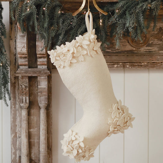 Winter Bloom Felt Stocking