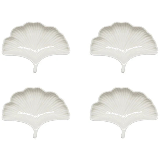 Stoneware Dip Dish - Ginkgo Oyster Set of 4
