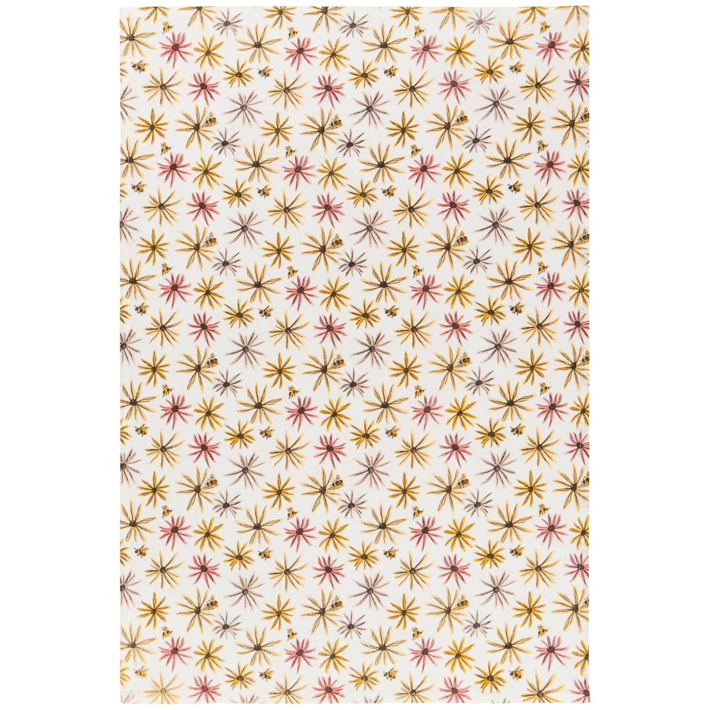 Kitchen Tea Towels Floursack 100% Cotton - Set of 3 Bees & Blooms | prettycleanshop
