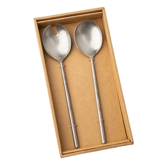 Tides Salad Servers - Set of 2 Tumbled Stainless