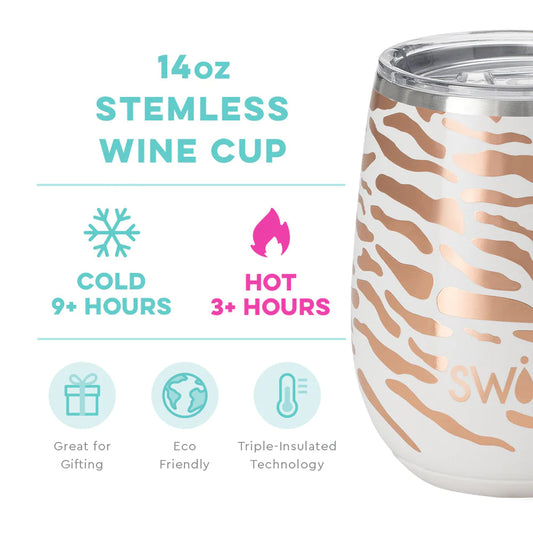 Travel Wine Cup (14oz) - Glamazon Rose - Swig Life