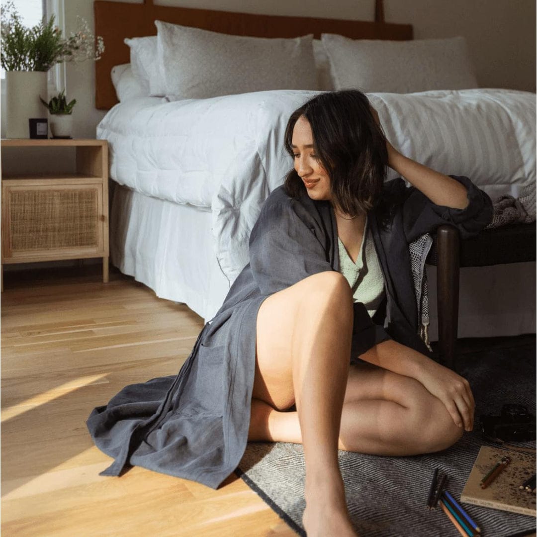Turkish Linen Robe - Odyssey Iron | prettycleanshop