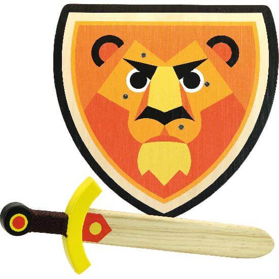 Wooden Shield and Sword "Lion" | prettycleanshop