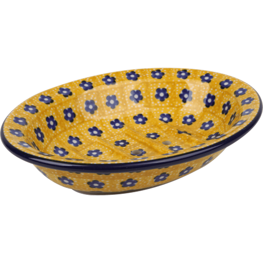 Yellow Soap Dish with Flowers by Redecker