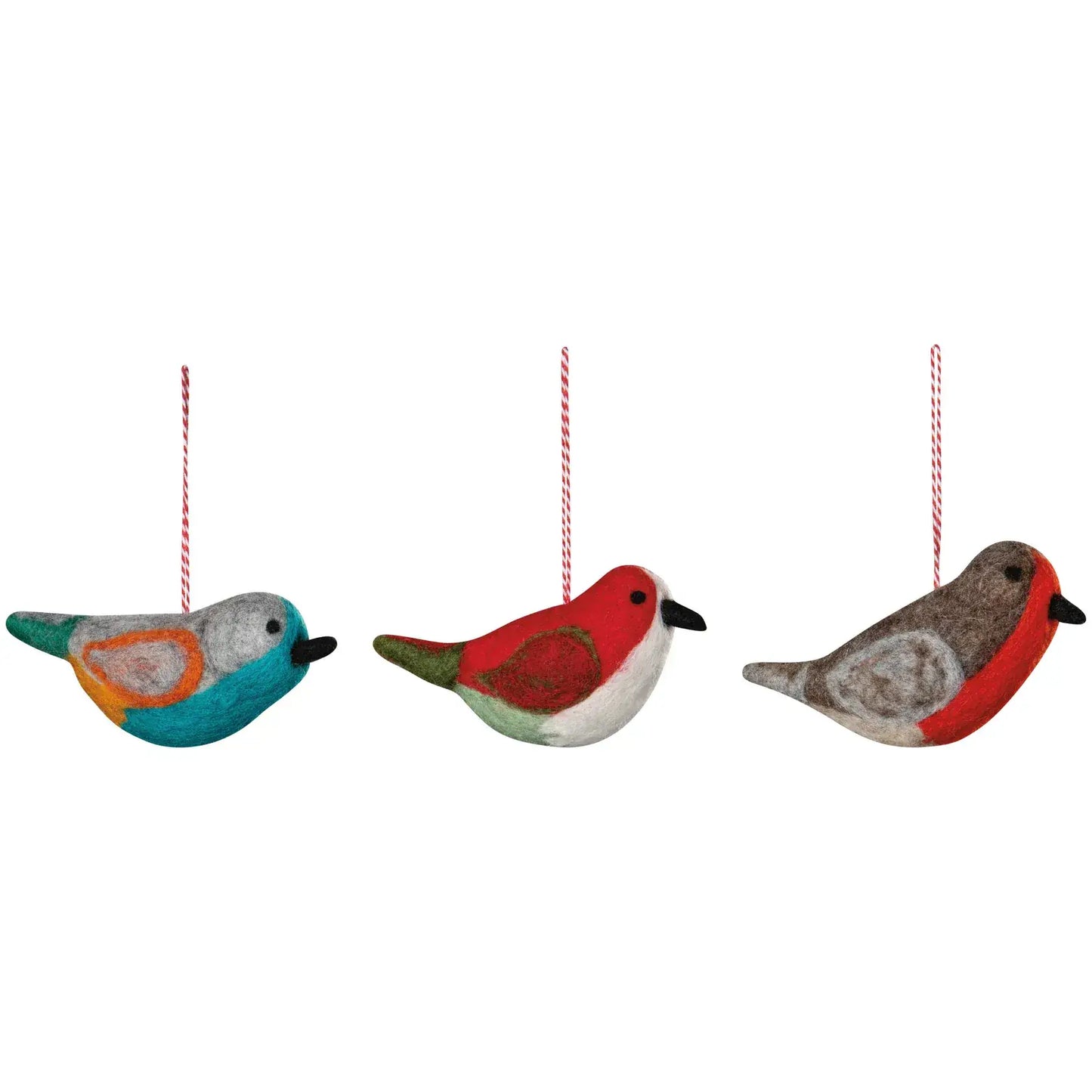 Felted Wool Bird Ornaments - Assorted Styles-Holiday Ornaments-Pretty Clean Shop