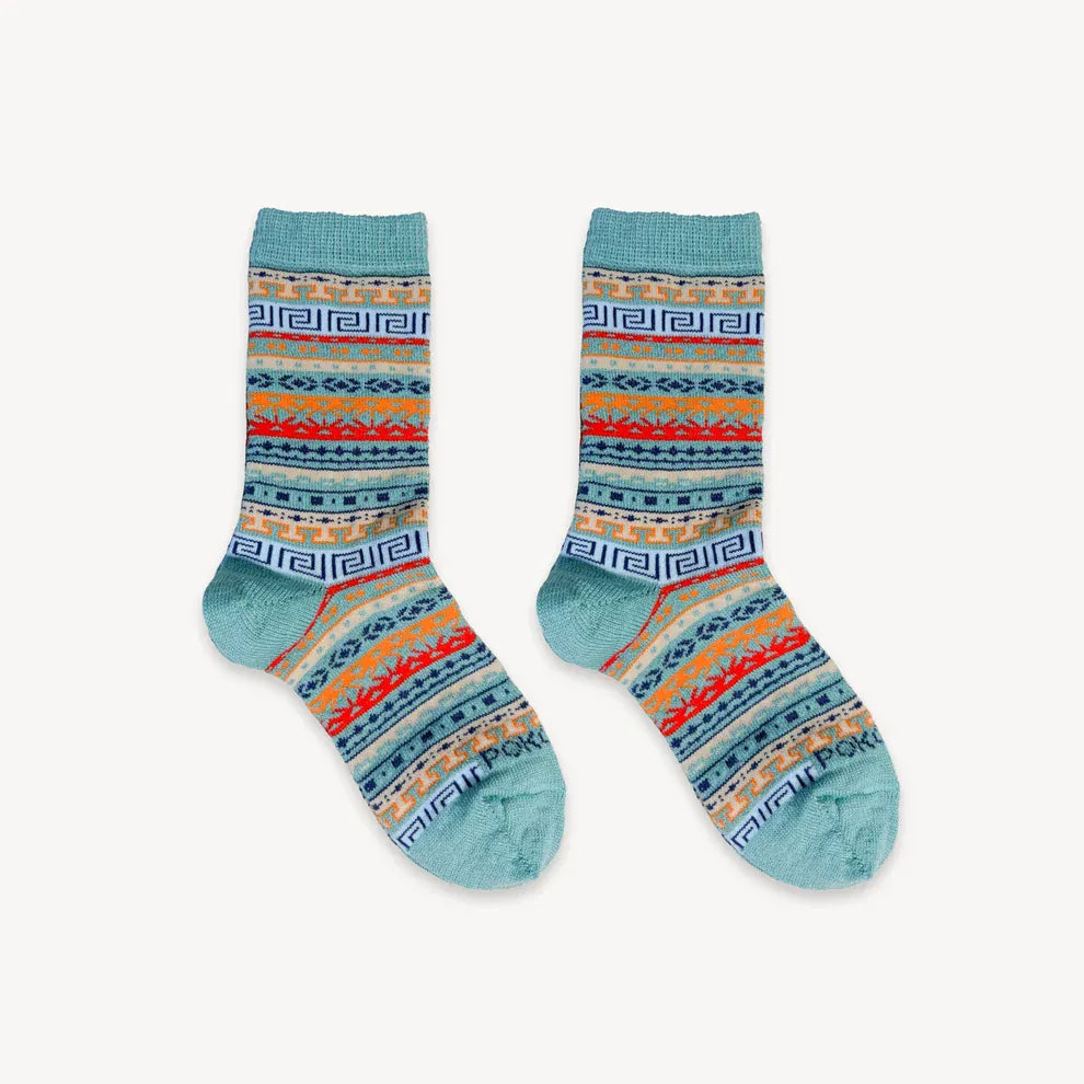 Alpaca Socks - Print - Kids - Multi Aqua