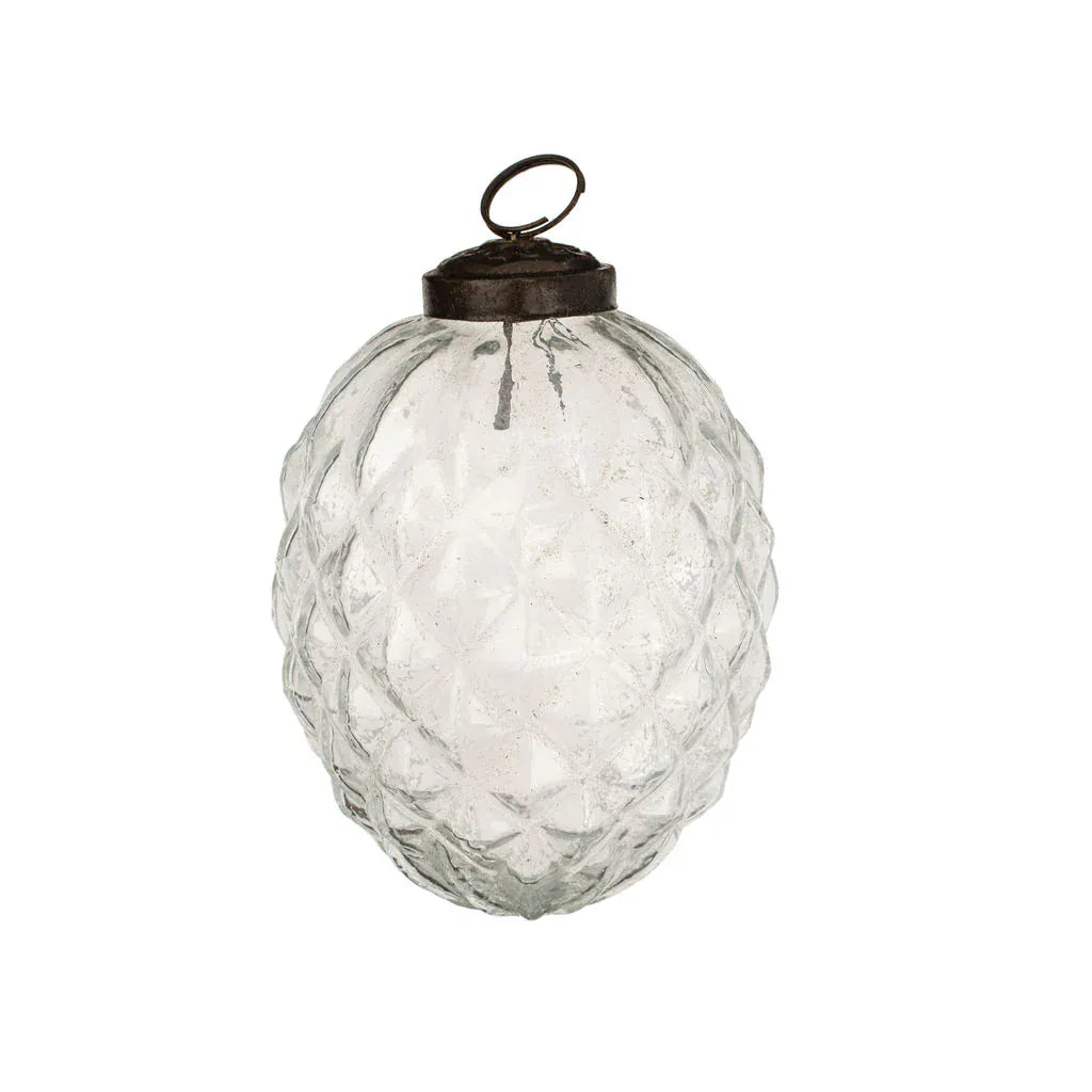Vintage Glass Egg Holiday Ornament, Clear | prettycleanshop