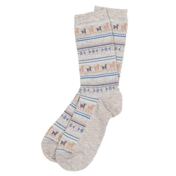 Alpaca Socks - Print - Grey-Socks-Pretty Clean Shop