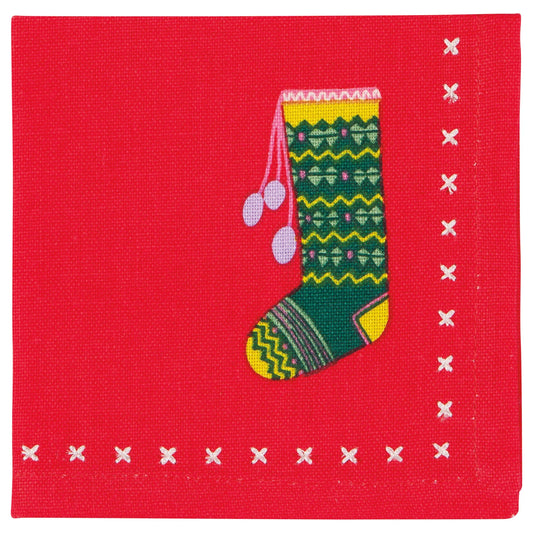 Cocktail Napkins Winter Woolens - Set of 4 Assorted
