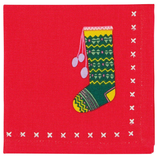 Cocktail Napkins Winter Woolens - Set of 4 Assorted-Cloth Napkins-Pretty Clean Shop