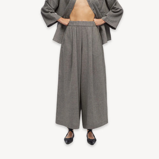 Wide Palazzo Pants - One Size in Grey