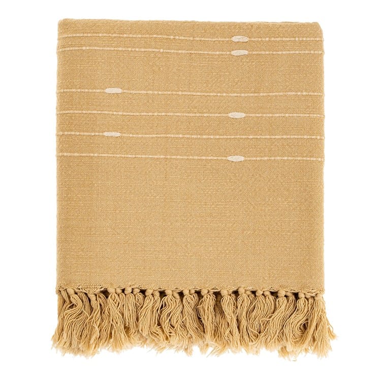 Sola Woven Throw - Ochre | prettycleanshop.myshopify.com