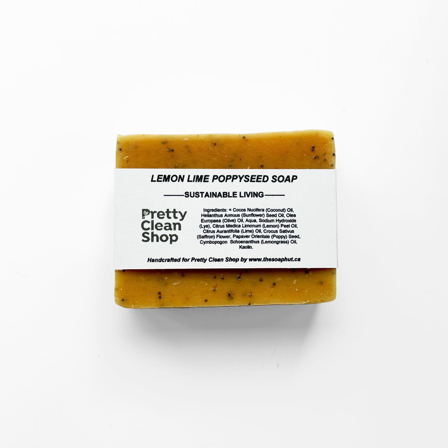 Artisanal Soap Bar Lemon Lime Poppyseed | prettycleanshop