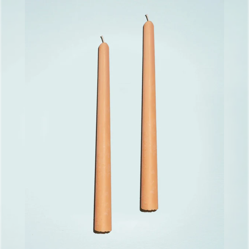 Beeswax/Soy Taper Candles - Peach