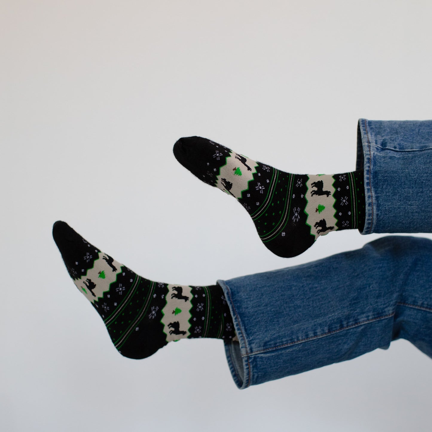 Alpaca Socks - Holiday Stripe - Black