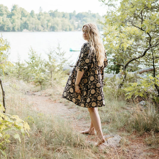 Mira Mini Dress - Night Flower | prettycleanshop.myshopify.com