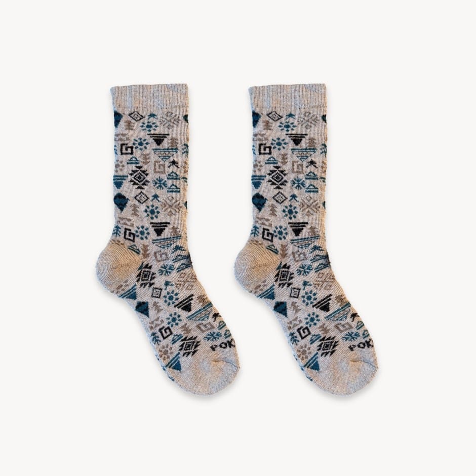 Alpaca Socks - Thick Print - Tortilla