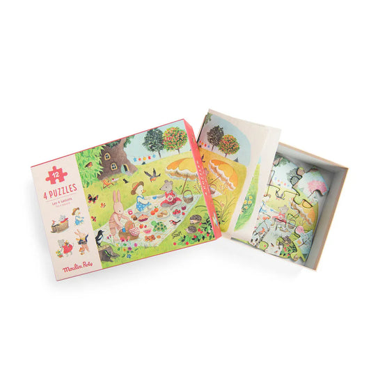 Grand Famille Seasons Mini Puzzles - Set of 4 x 12pcs | prettycleanshop.myshopify.com