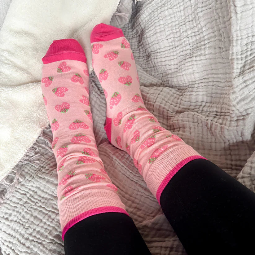 Pima Socks - Strawberry Heart - Pack of 2