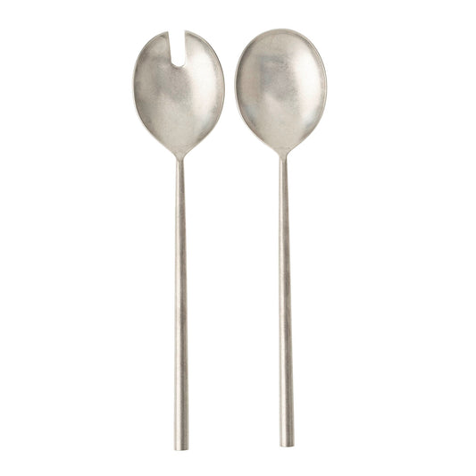 Tides Salad Servers - Set of 2 Tumbled Stainless