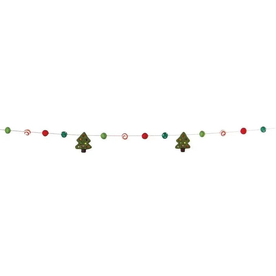 Felted Wool Garland Christmas Tree-Garlands-Pretty Clean Shop