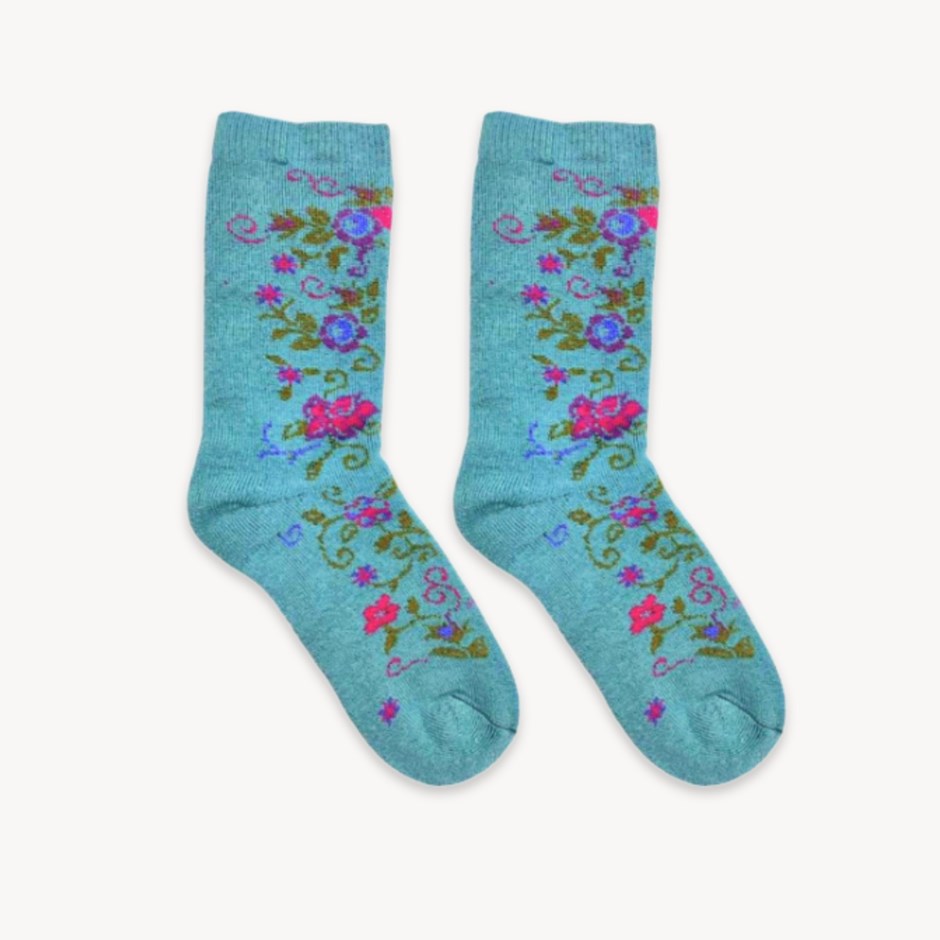 Alpaca Socks - Wild Rose - Blue