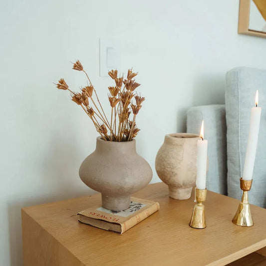 Zora Forged Candlestick - Gold-Candle Holders-Pretty Clean Shop