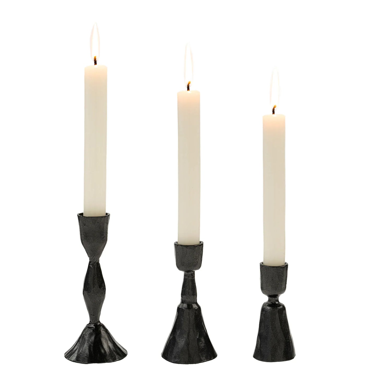 Zora Forged Candlestick - Gunmetal-Candle Holders-Pretty Clean Shop