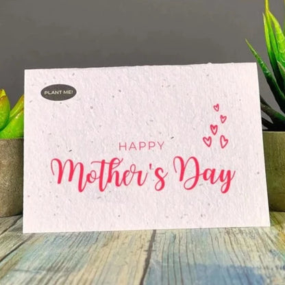 Plantable Greetings Cards - Mom Living Plantable Greetings Happy Mothers Day with Hearts Prettycleanshop