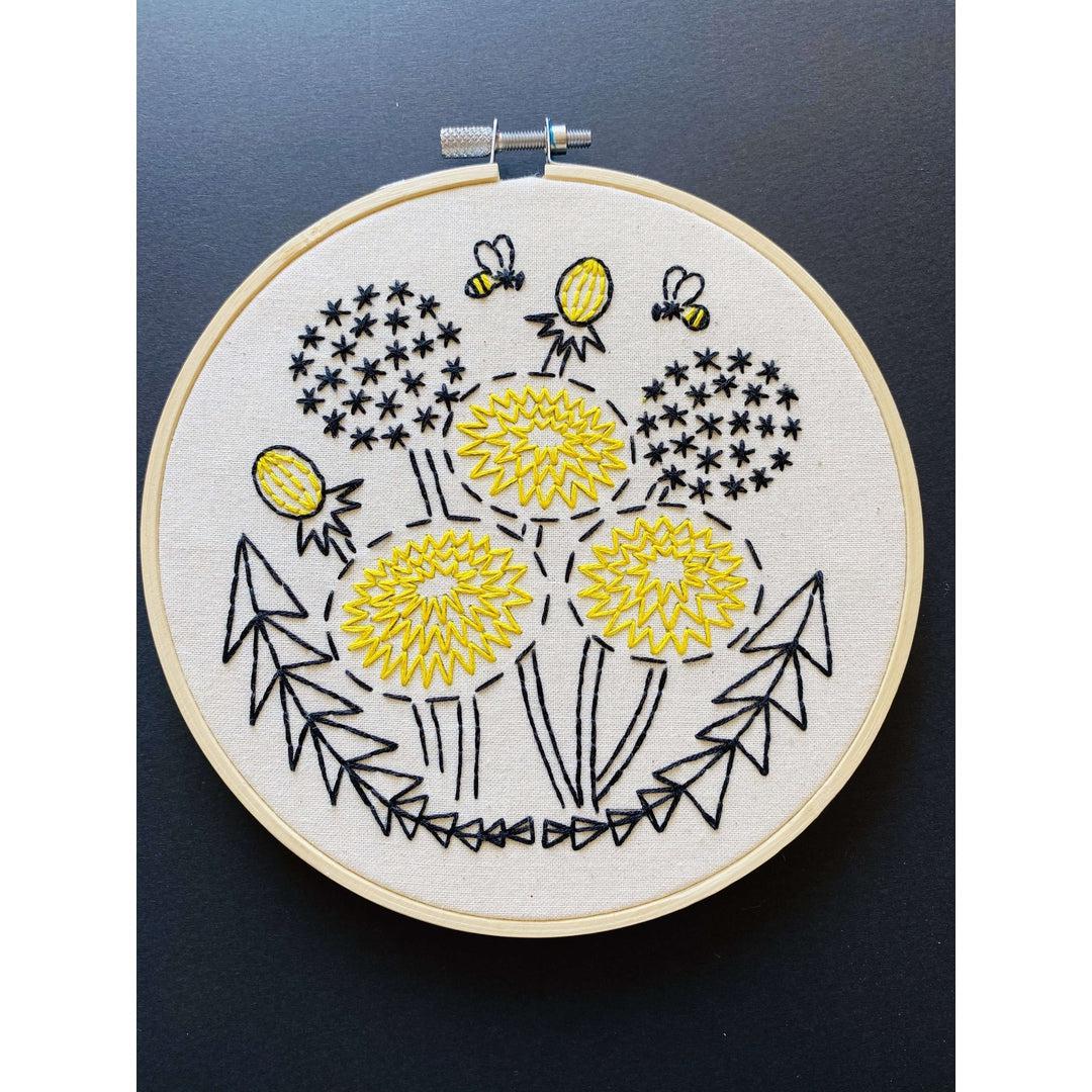 Bee Kind Dandelion - Embroidery Kit by Hook, Line & Tinker Hook, Line & Tinker Embroidery Kits Inc Prettycleanshop