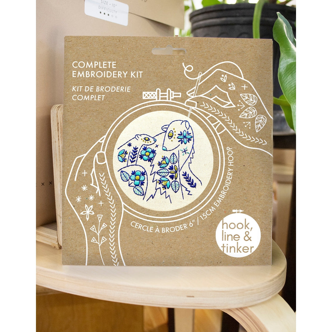 Folk Polar Bears - Embroidery Kit by Hook, Line & Tinker Living Hook, Line & Tinker Embroidery Kits Inc Prettycleanshop