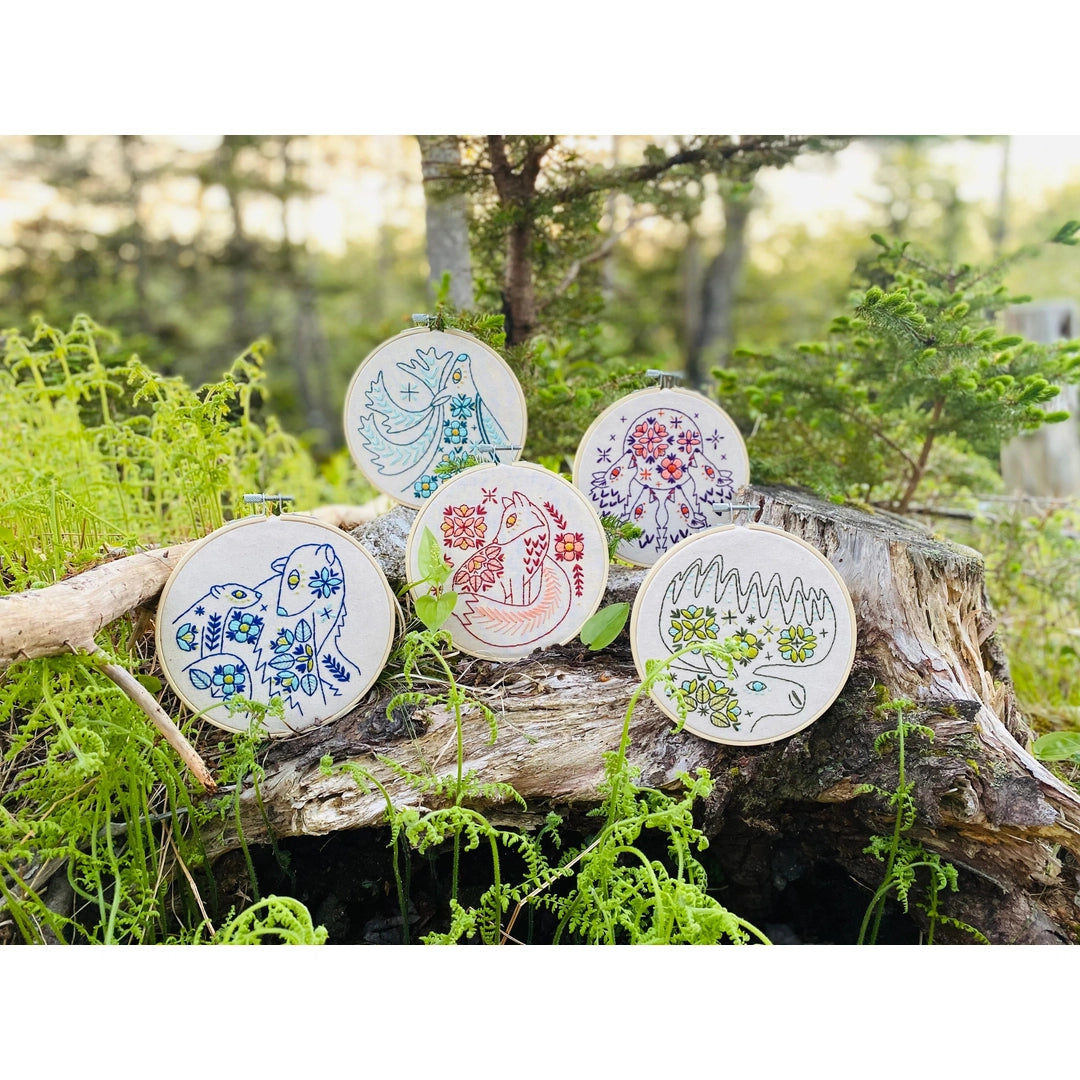 Folk Polar Bears - Embroidery Kit by Hook, Line & Tinker Living Hook, Line & Tinker Embroidery Kits Inc Prettycleanshop