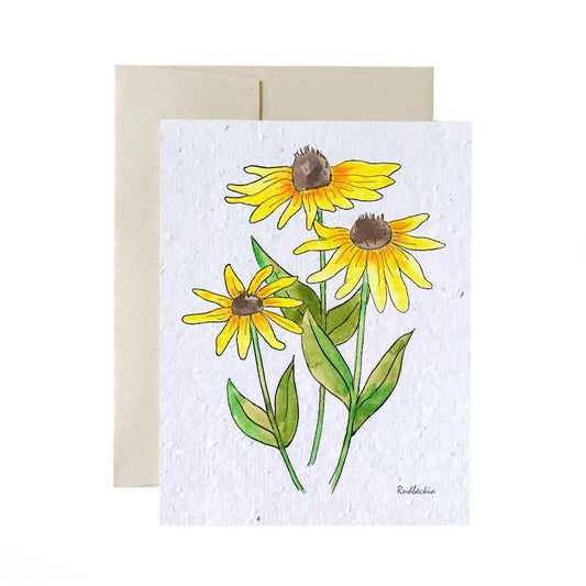 Greeting Cards - Plantable Seed Paper - Blank Living FlowerInk Rudbeckia Prettycleanshop