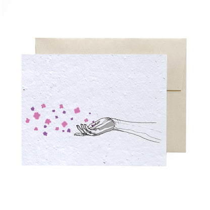 Greeting Cards - Plantable Seed Paper - Misc Living FlowerInk Hand Prettycleanshop