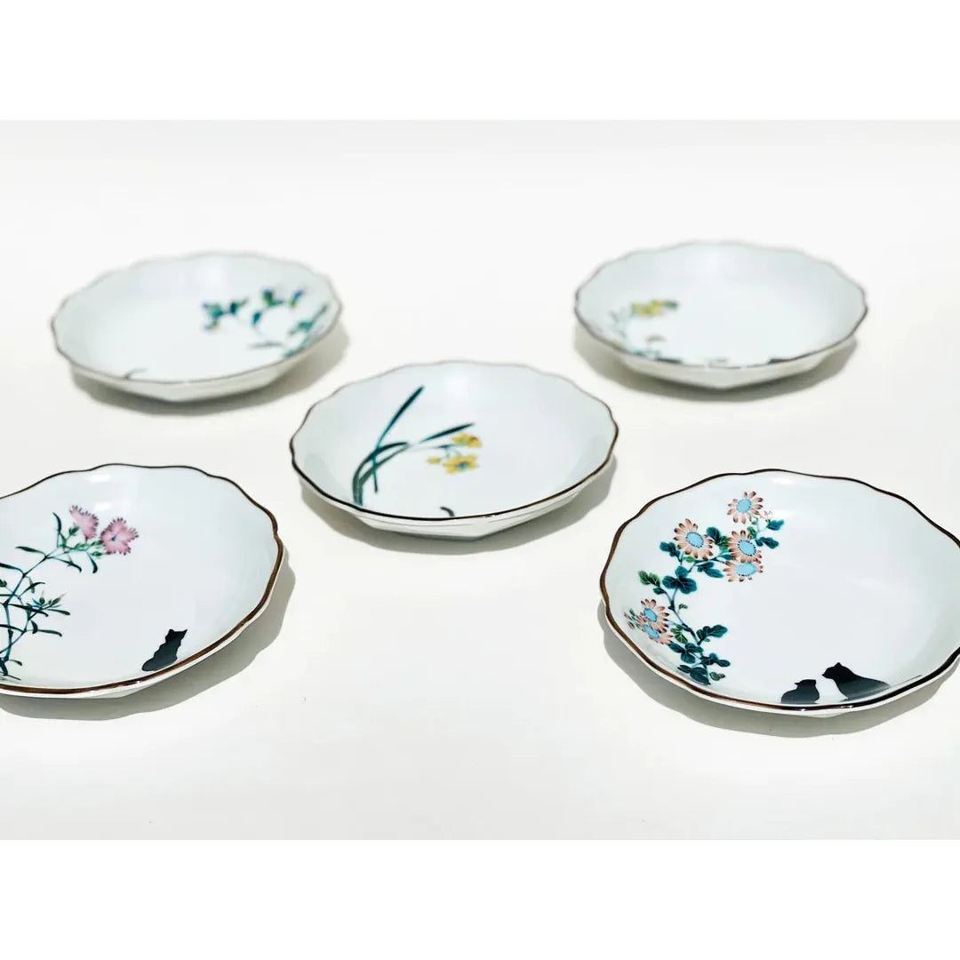 Kutani Ware Japanese Porcelain Cat Dish | prettycleanshop