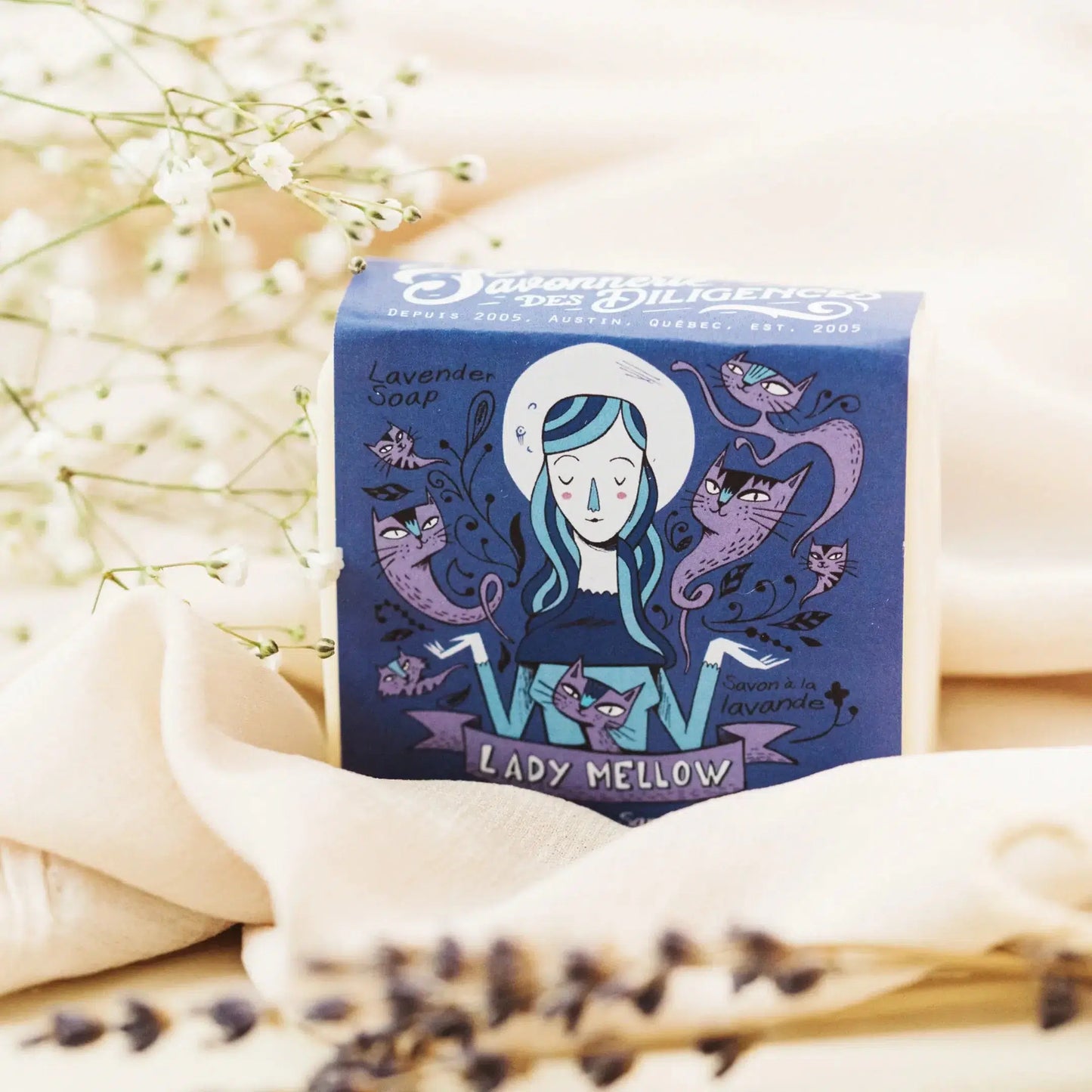 Lady Mellow - Rosewood and Lavender soap Bath and Body Savonnerie des Diligences Prettycleanshop