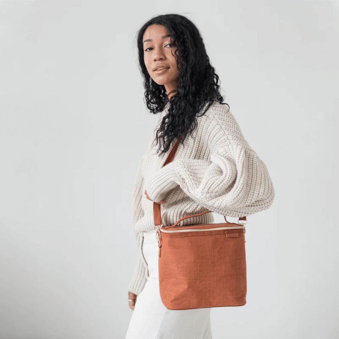 Linen Lunch Poche Bag - Rust - by SoYoung on the go SoYoung Prettycleanshop