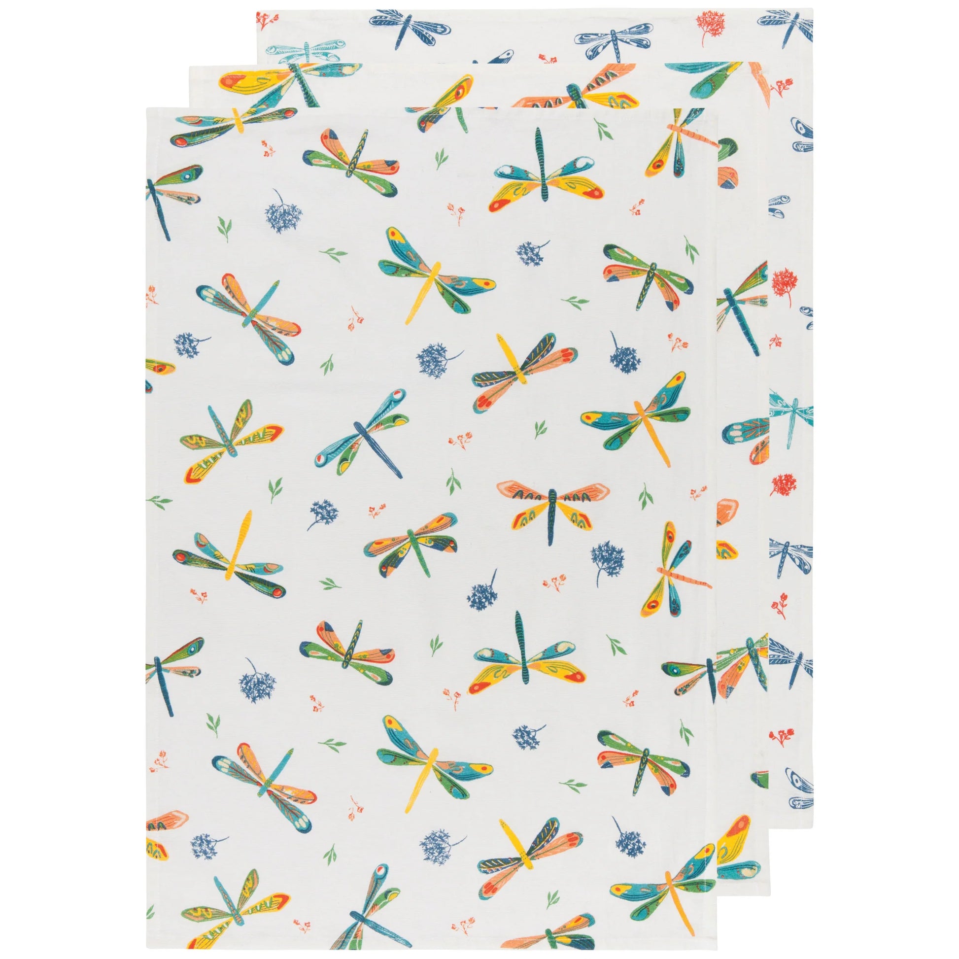 Tea Towels Floursacks 100% Cotton - Set of 3 Kitchen Now Designs Dragonfly Prettycleanshop